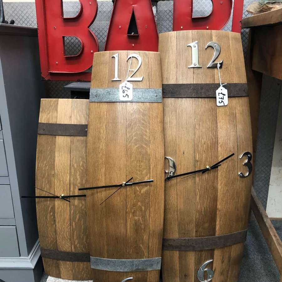Clocks from Oak Barrels