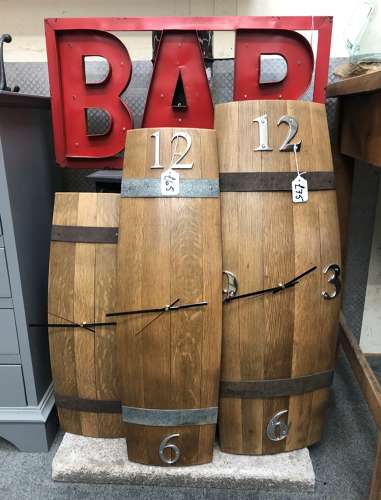 Clocks from Oak Barrels
