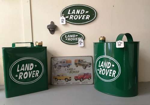 Land Rover Oil Cans, Bottle Opener and Wall Plaques